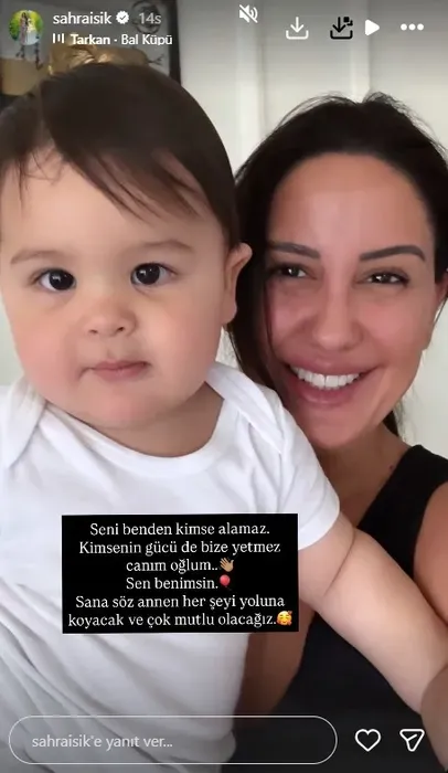 "SENİ BENDEN KİMSE ALAMAZ" Işık, paylaştığı o kareye, "Seni benden kimse alamaz. Kimsenin gücü de bize yetmez canım oğlum. Sen benimsin. Sana söz annen her şeyi yoluna koyacak ve çok mutlu olacağız." sözlerini ekleyerek dikkatleri üzerine çekti.