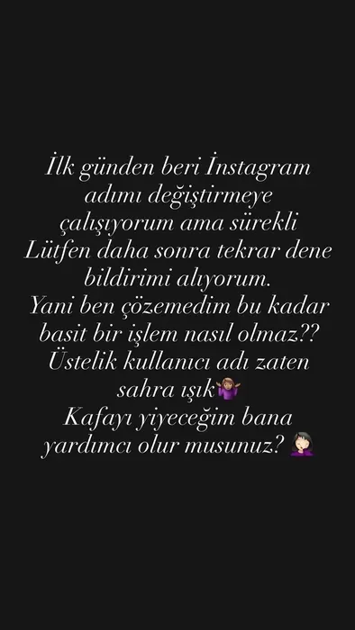 ESKİ EŞİNİN SOYADINI INSTAGRAM HESABINDAN SİLEMEMİŞTİ! Geçtiğimiz haftalarda evliliğini tek celsede bitiren ünlü yarışmacı Sahra Işık, boşanma sonrası sosyal medyada hiç beklenmedik bir krizle karşı karşıya kalmıştı. Işık, biten evliliğin ardından Instagram hesabından eski eşinin soyadını bir türlü sildiremedi. Profilini güncelleyemeyince çaresiz kalan ve ne yaptıysa başarılı olamayan ünlü isim, sonunda pes ederek sosyal medya hesabından takipçilerine seslenmişti.