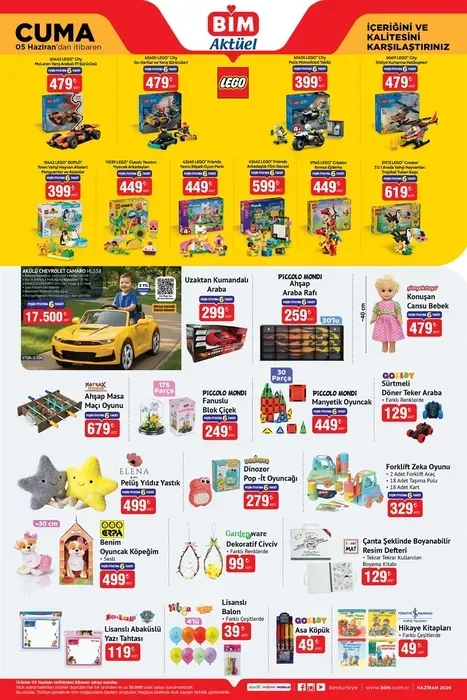 5 HAZİRAN BİM AKTÜEL ÜRÜNLER KATALOĞU LEGO ve çocuk oyuncak çeşitleri