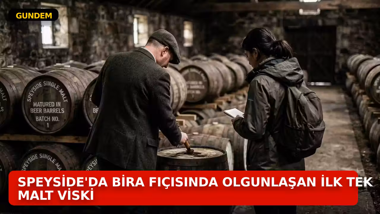 İskoçya'daki Speyside damıtımevinde üretilen üçgen tasarımlı Glenfiddich IPA viski şişesi