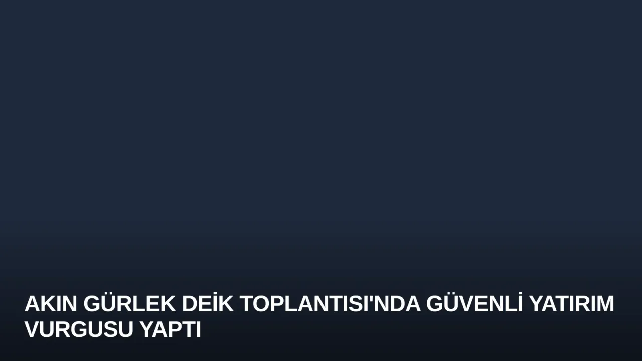 Akın Gürlek DEİK Toplantısı'nda Güvenli Yatırım Vurgusu Yaptı