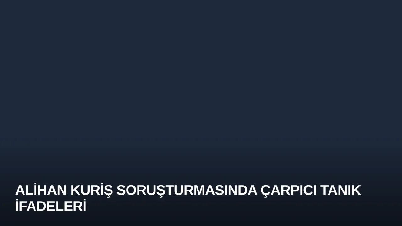 Alihan Kuriş Soruşturmasında Çarpıcı Tanık İfadeleri