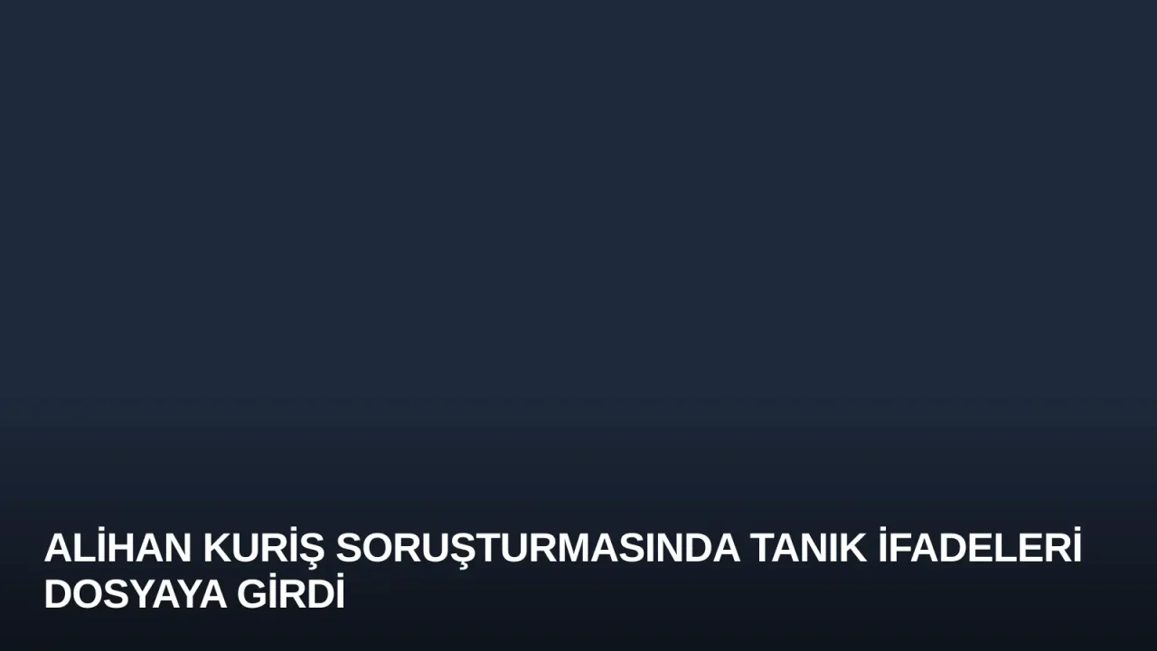Alihan Kuriş Soruşturmasında Tanık İfadeleri Dosyaya Girdi