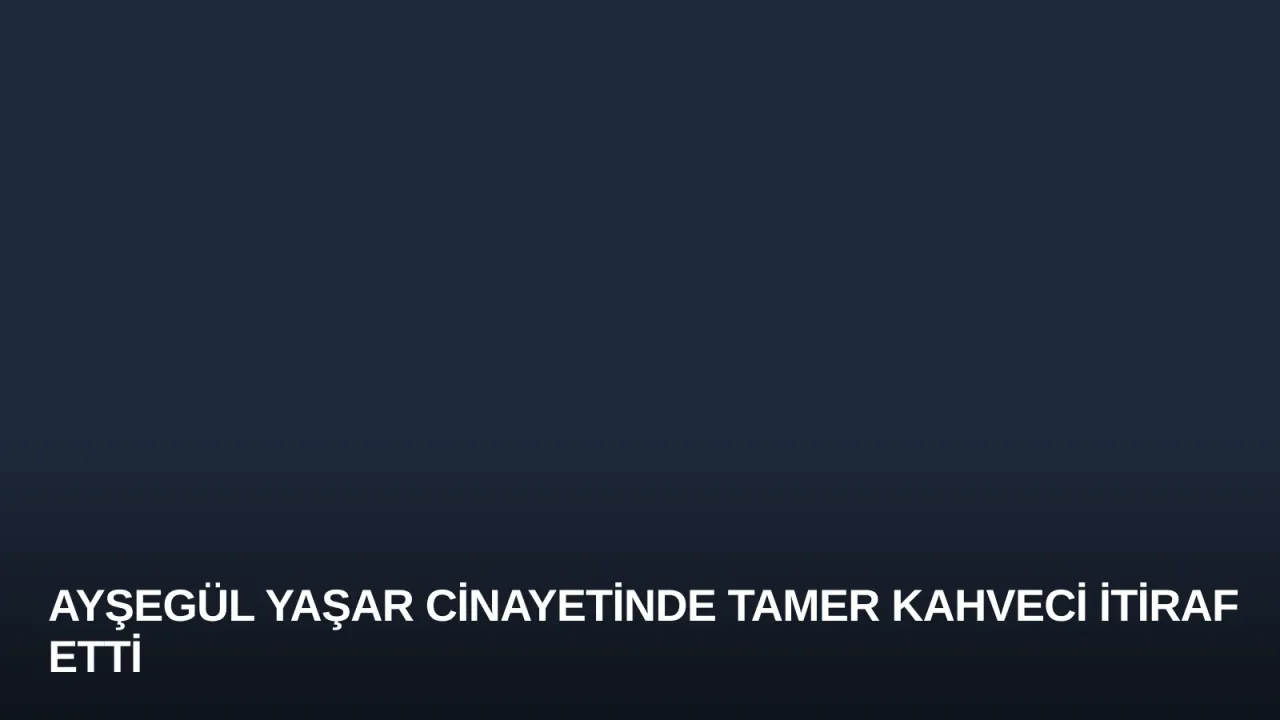 Ayşegül Yaşar Cinayetinde Tamer Kahveci İtiraf Etti