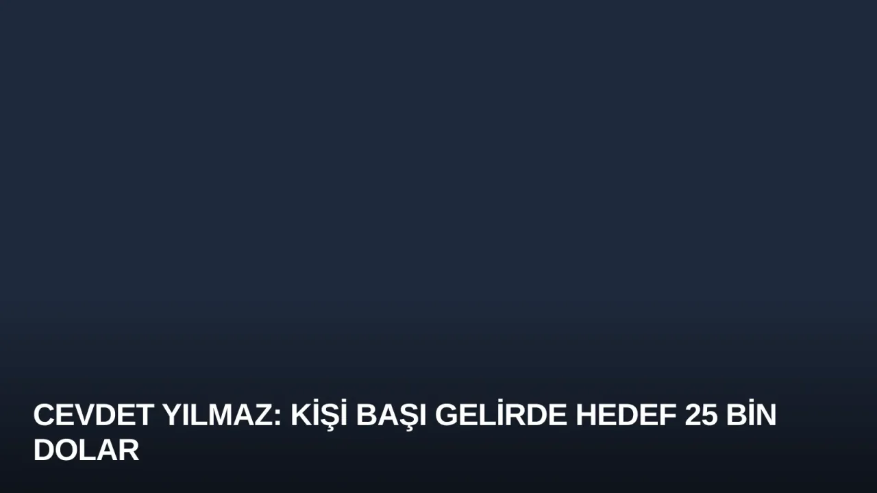 Cevdet Yılmaz: Kişi Başı Gelirde Hedef 25 Bin Dolar