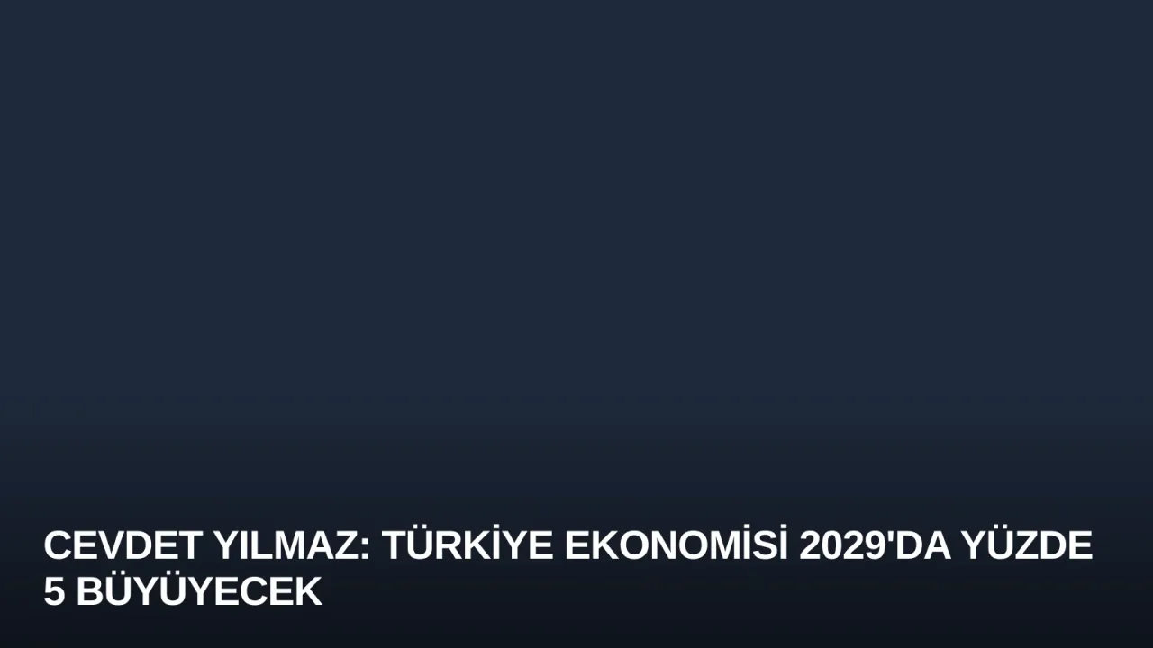 Cevdet Yılmaz: Türkiye Ekonomisi 2029'da Yüzde 5 Büyüyecek