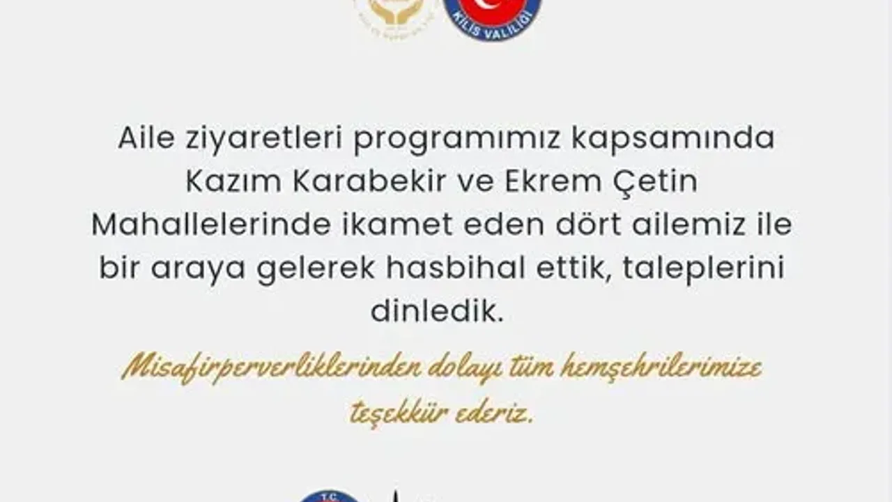 Kilis Valisi Ömer Kalaylı Aile Ziyaretinde Bulundu