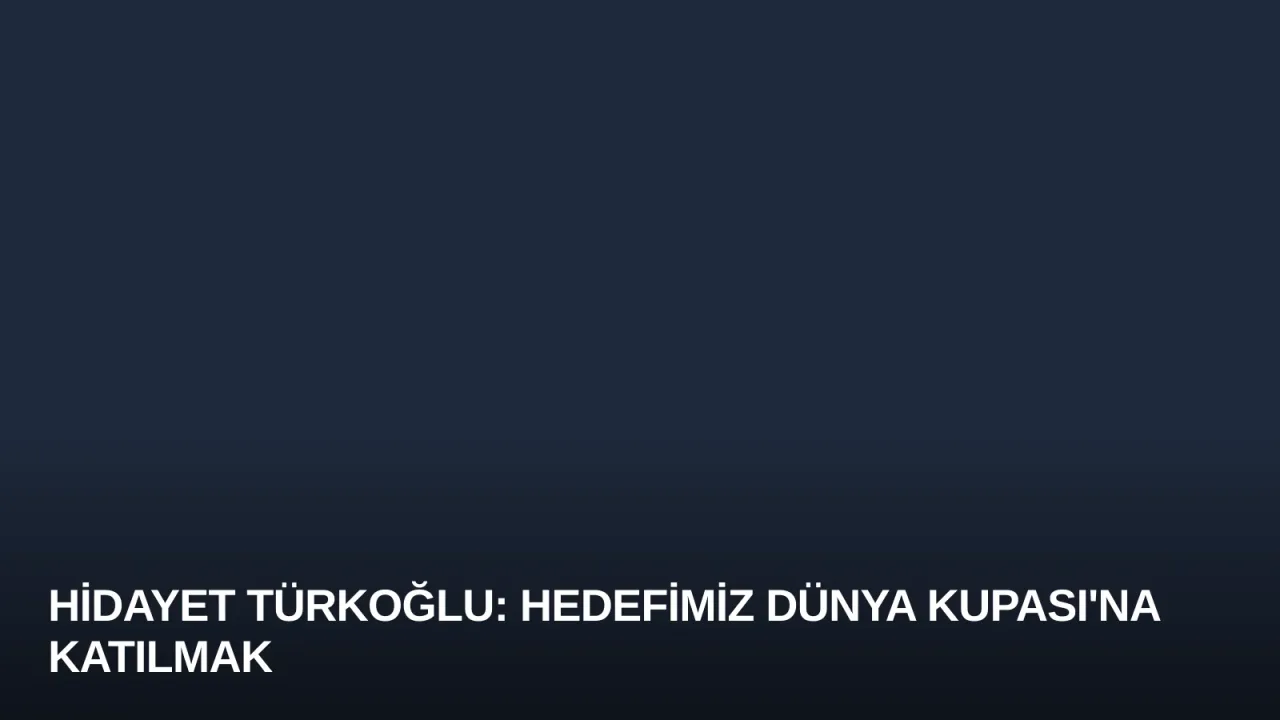 Hidayet Türkoğlu: Hedefimiz Dünya Kupası'na Katılmak