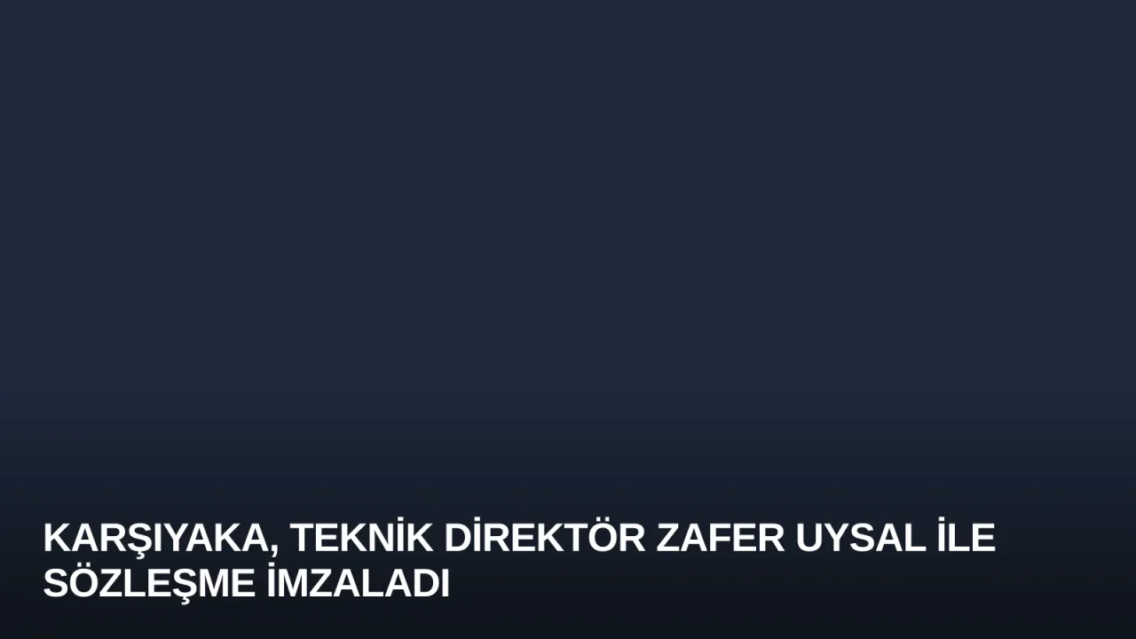 Karşıyaka, Teknik Direktör Zafer Uysal ile Sözleşme İmzaladı