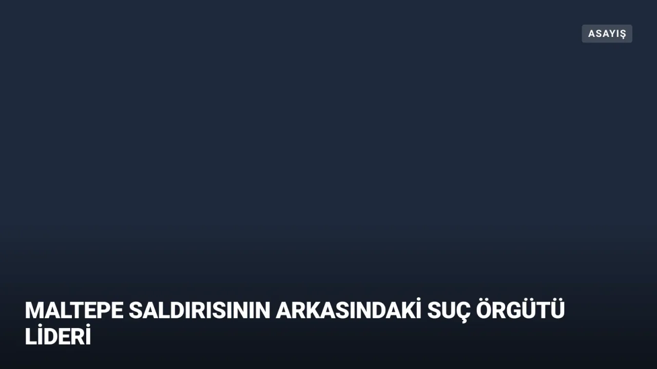 Maltepe Saldırısıyla Gündeme Gelen E. Suç Örgütünün Lideri Kim?