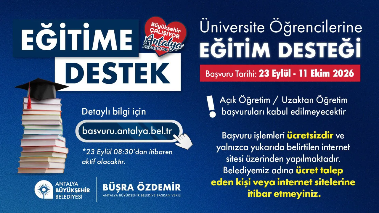 Antalya Büyükşehir'den Üniversitelilere 20 Bin TL Destek