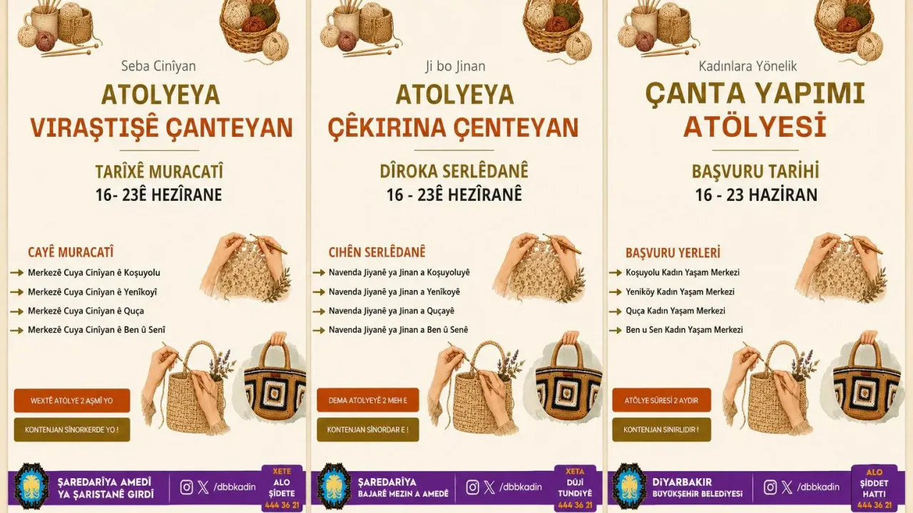 Diyarbakır'da Ücretsiz Çanta Yapımı Atölyesi Başvuruları Başladı