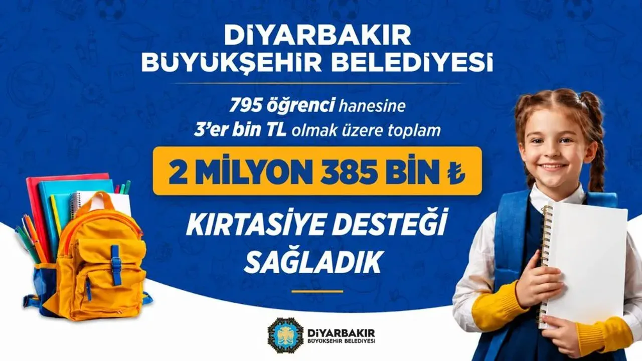 Diyarbakır'da 795 Öğrenci Hanesine Kırtasiye Desteği Verildi