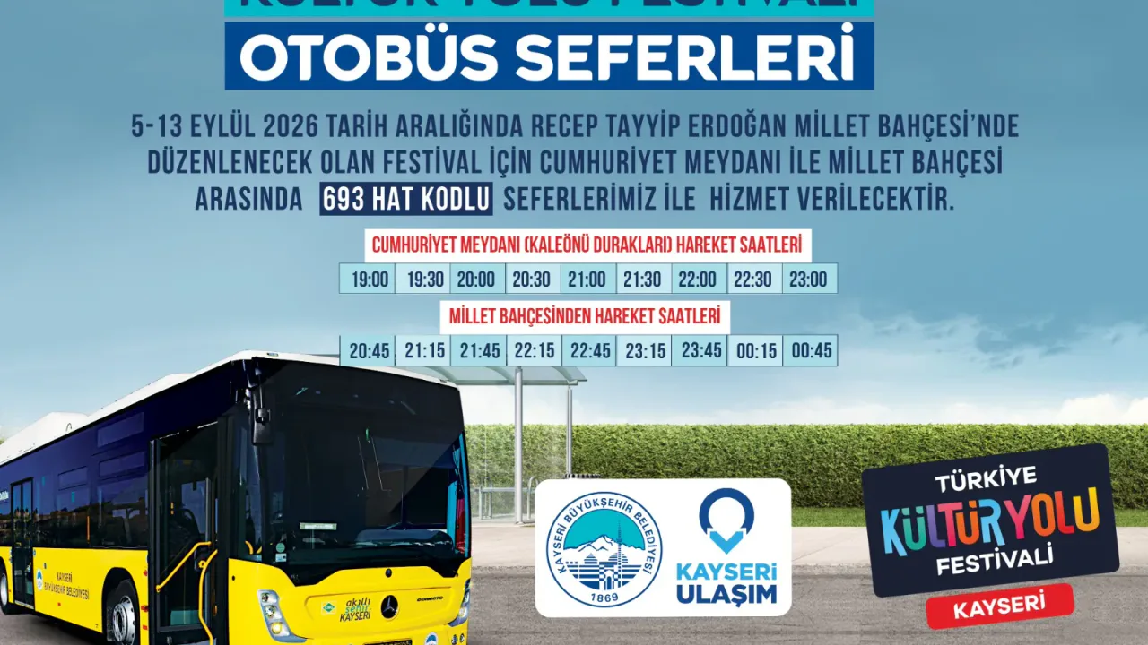 Kayseri'de Kültür Yolu Festivali'ne Özel Ulaşım Düzenlemesi