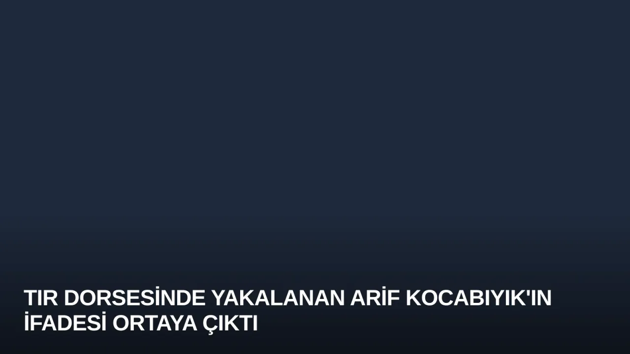 Tır Dorsesinde Yakalanan Arif Kocabıyık'ın İfadesi Ortaya Çıktı