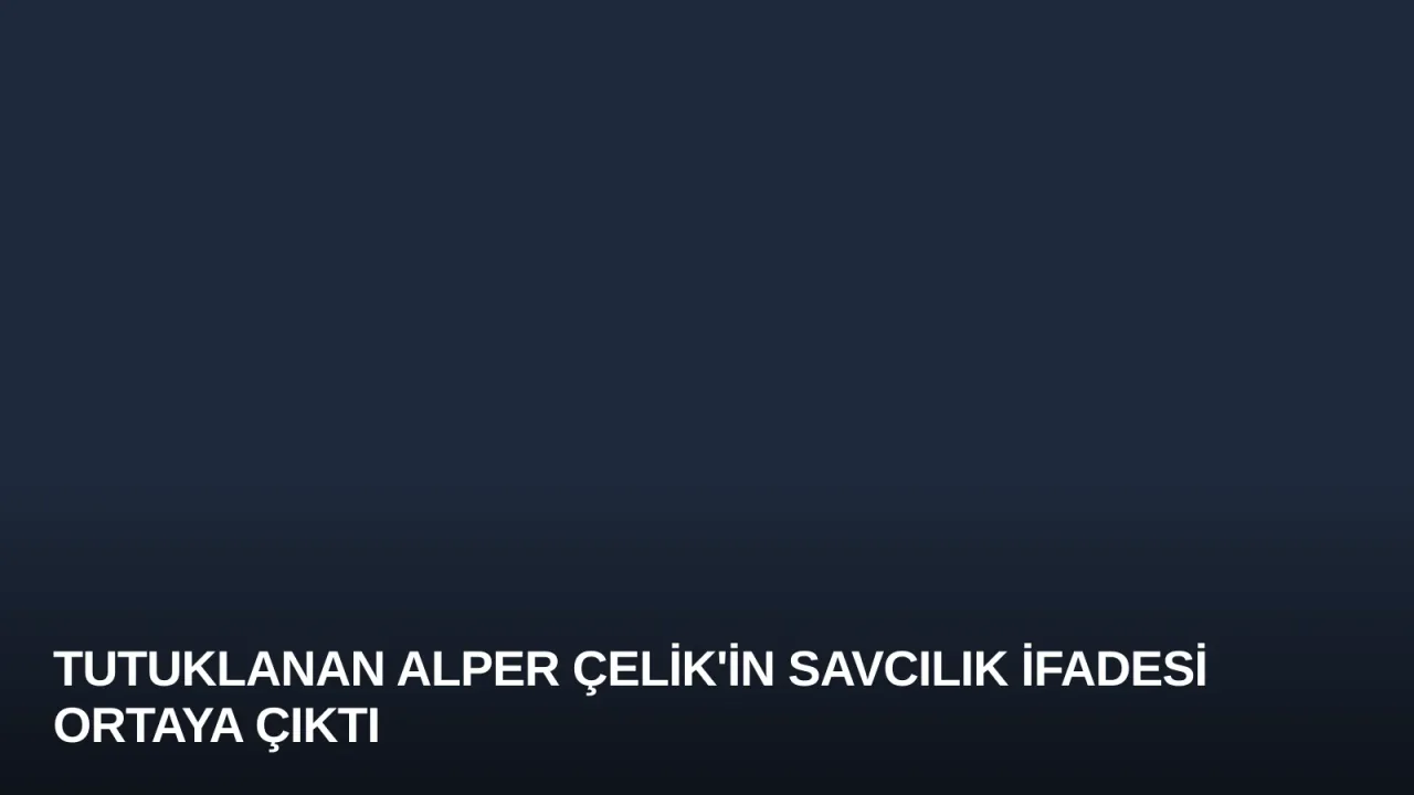 Tutuklanan Alper Çelik'in Savcılık İfadesi Ortaya Çıktı