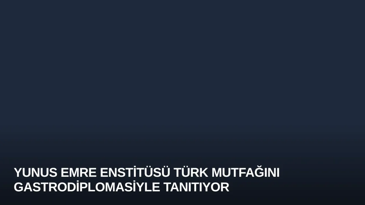 Yunus Emre Enstitüsü Türk Mutfağını Gastrodiplomasiyle Tanıtıyor